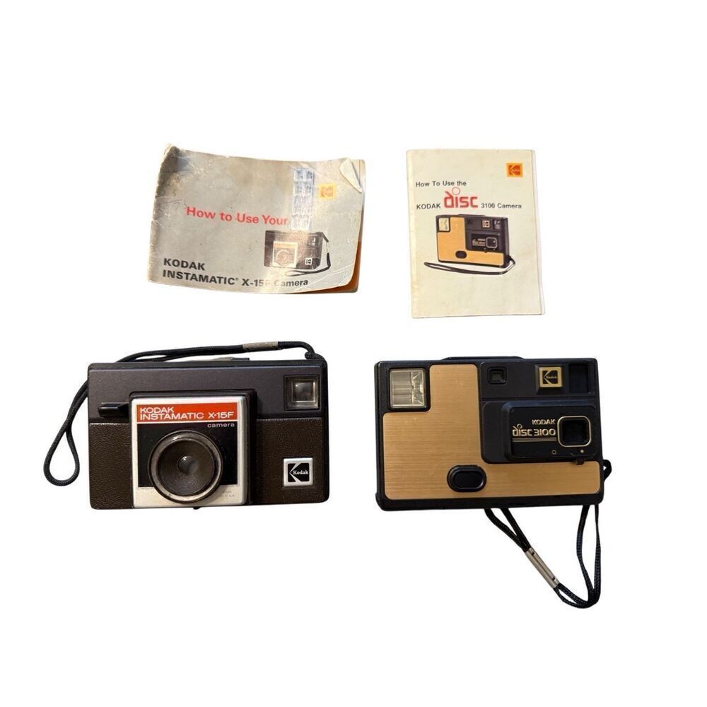 Bundle Vintage Kodak Camera Instamatix X15 & Kodak Disc 3100 Booklet Untest